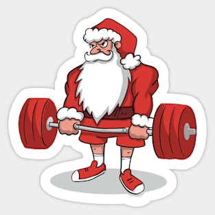 Powerlifting Santa Deadlift Santa Sticker